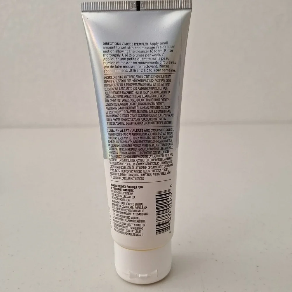 Acure Resurfacing Glycolic Unicorn Root Cleanser Cleansing Cream 4oz